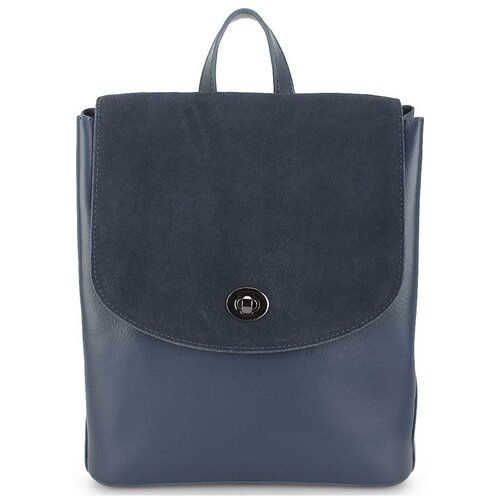 фото Женский рюкзак из натуральной кожи с замшей «сьюзен» 1201 light blue lekiko