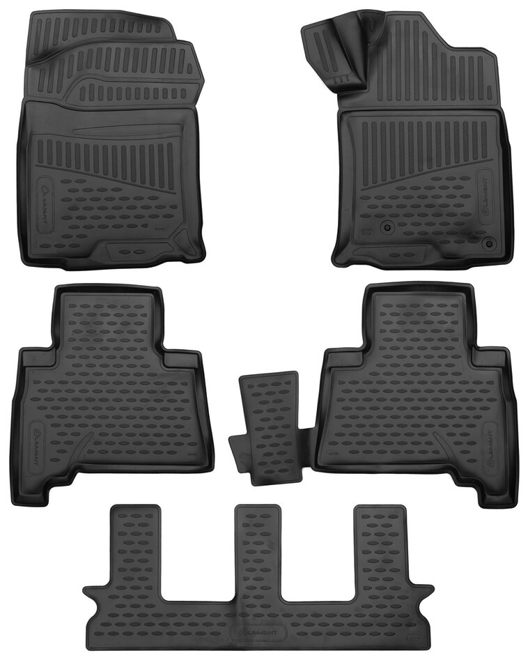 ELEMENT3DA0N028210 Коврики 3D в салон подходят для Toyota Land Cruiser Prado 2009-> П. р, внед. 5шт