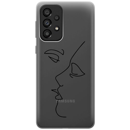 Силиконовый чехол с принтом Faces для Samsung Galaxy A33 5G / Самсунг А33 5Г матовый чехол faces w для samsung galaxy a33 5g самсунг а33 5г с 3d эффектом черный