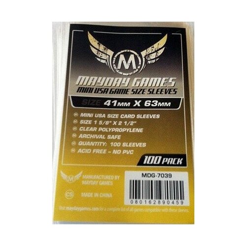 Протекторы Mayday Games Mini USA Card Sleeves - 41 x 63 мм (100шт), Настольные игры  - купить со скидкой