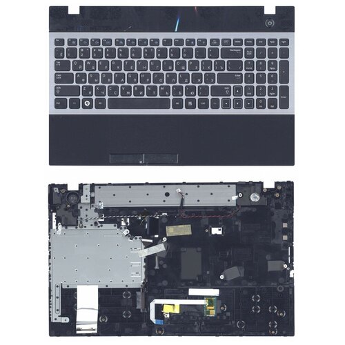Клавиатура для ноутбука Samsung 300V5A 305V5A NP305V5A NV300V5A черная топ-панель серая рамка 4600₽