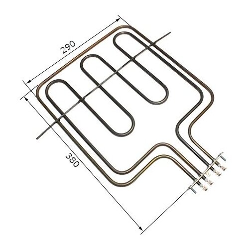 ТЭН для духовки 800/1800W, 230V, верхний с грилем узкий (De Luxe) 380х290 мм