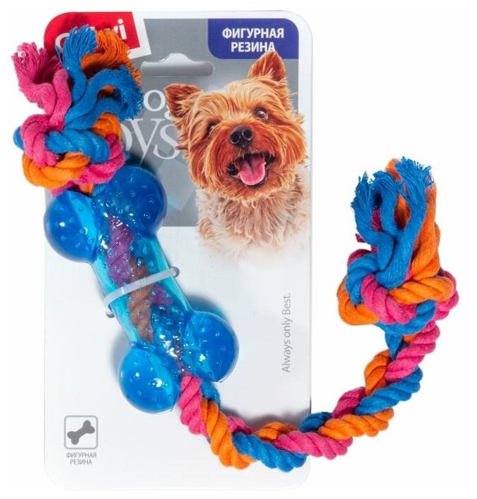 Игрушка для собак Dog Toys косточка на веревке 26 СМ - фотография № 7