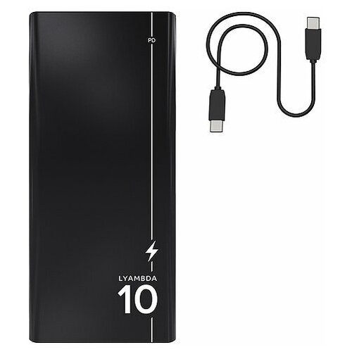 Внешний аккумулятор с беспроводной зарядкой Lyambda Power Delivery QC30 Aluminum 10000 мАч 10W Black 352800₽