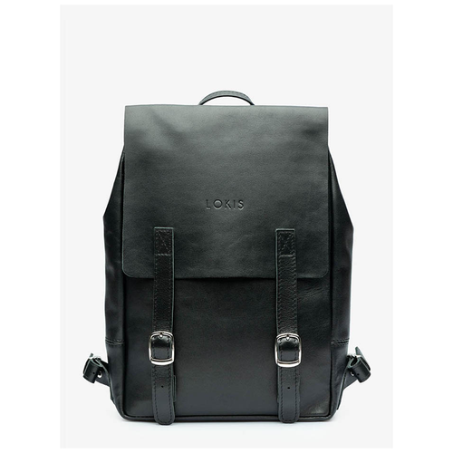 Черный рюкзак LOKIS кожаный с отделением для ноутбука