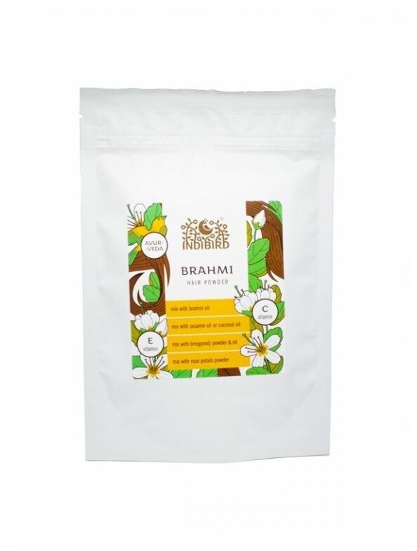 Маска-порошок для волос Брахми Индибёрд Brahmi Hair Powder Indibird 100 гр.