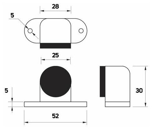 Упор дверной U104AB, цвет бронза - фотография № 4