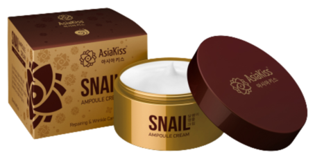 AsiaKiss Крем ампульный для лица с экстрактом слизи улитки - Snail ampoule cream, 50мл