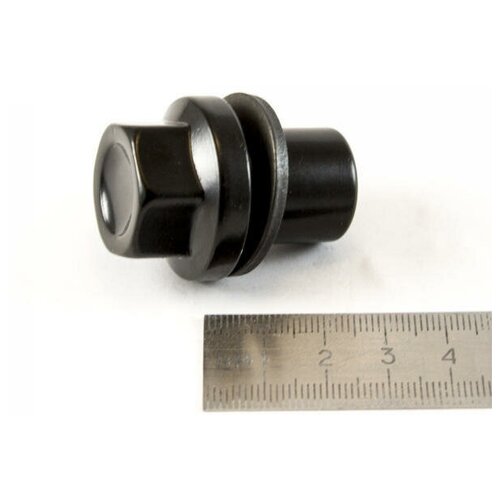 Гайка M14x1,5, 41, hex22, прессшайба, закрытая, чёрный, 5 шт