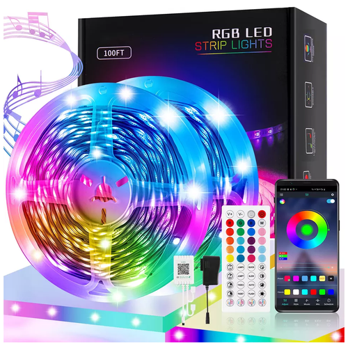 Светодиодная лента RGB 5м, влагозащищенная IP65, 30 LED/m RGB, SMD5050