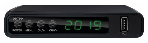 Приставка DVB-T2/C Perfeo "STREAM" для цифр. TV, Wi-Fi, IPTV, HDMI, 2 USB, DolbyDigital, пульт ДУ
