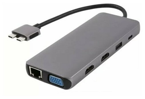 Разветвитель USB Barn &Hollis Type-C 12 in 1 с проводом для MacBook Grey