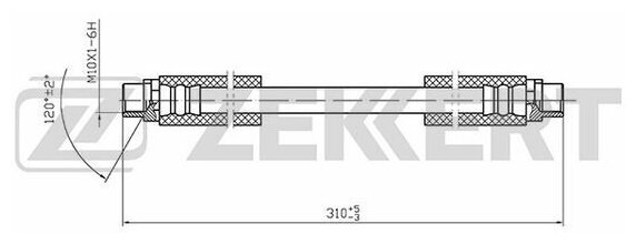 ZEKKERT BS-9400 Шланг тормозной передний Audi 80 86- Audi 90 89-