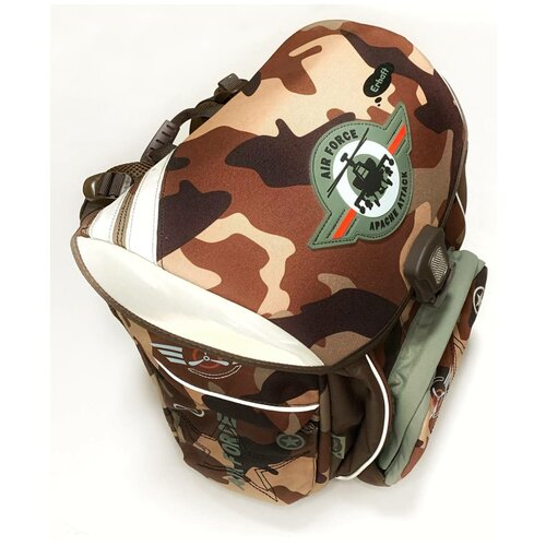 Растущий ранец Erhaft Камуфляж (коричневый). Рюкзак для школьника. Все для школы. Рюкзак военный. Защитного цвета. Military.