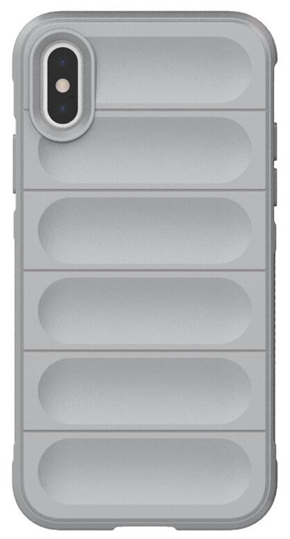 Противоударный чехол Flexible Case для iPhone XS Max светло-серый