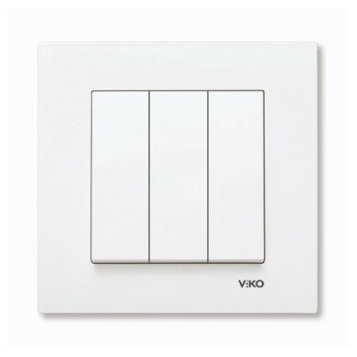 Выключатель 3 х клавишный белый встроенный монтаж Viko Karre, арт. 90960068