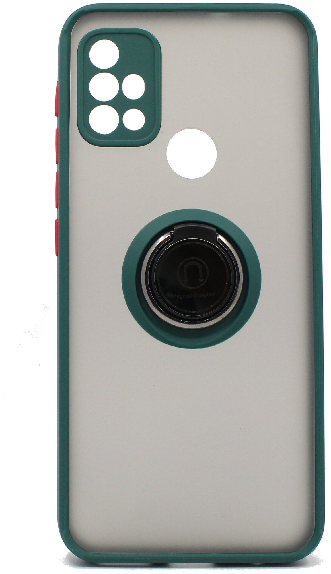 Чехол противоударный Mobix для Motorola G10, G20, G30 с кольцом и с функцией подставки цвет: зеленый