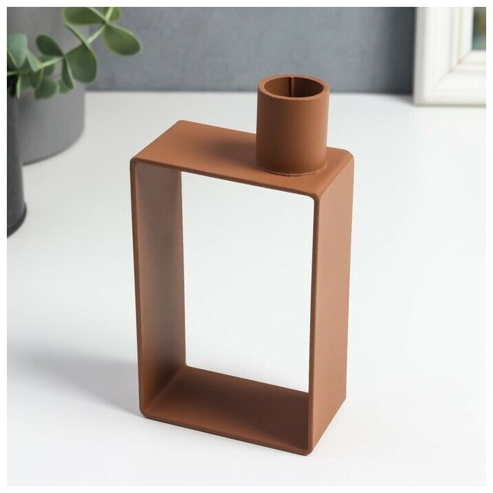 Подсвечник металл на 1 свечу 'Строгие линии' свеча d 2 см розовый 135х4х72 см