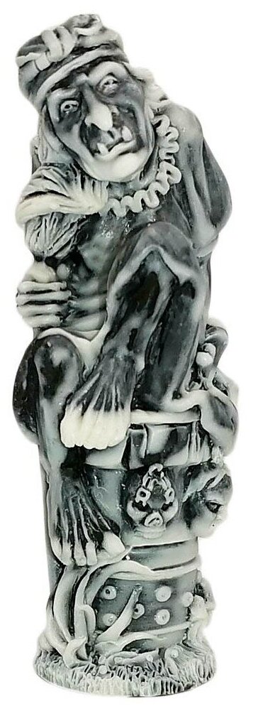 Статуэтка Баба Яга в ступе 9 см (мраморная крошка)