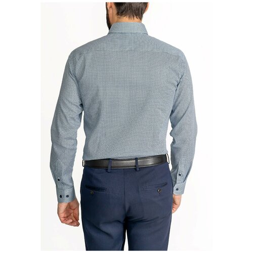 фото Рубашка мужская длинный рукав casino c123/151/002/z/p/1*, полуприталенный силуэт / regular fit, цвет синий, рост 174-184, размер ворота 40