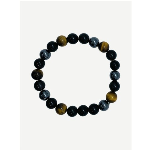 фото Браслет-микс из натурального агата, гематита, обсидиана, тигрового глаза, swan22