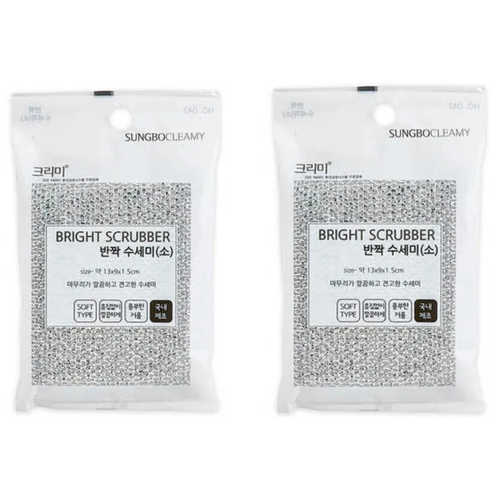 Скруббер для мытья посуды SungBo Cleamy Bright Scrubber (M), 2 уп