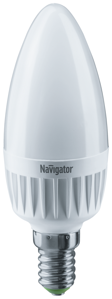 Лампа светодиодная Navigator 94491, E14, C37, 7 Вт, 2700 К