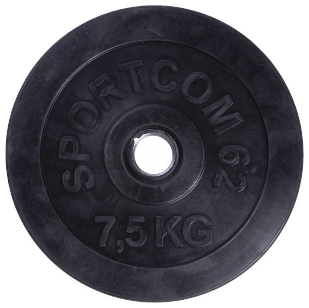 Диск обрезиненный Sportcom 7,5 кг, d 26 мм