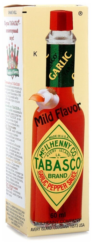 TABASCO Соус Красный, Перечный с Чесноком, США, 60 мл.