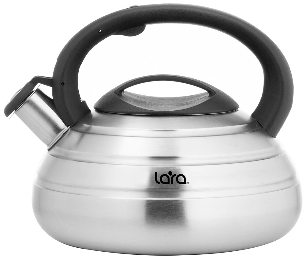 Чайник LARA LR00-80 SS (матовый) 3.0л индукц. капс. дно, свисток с кноп. механизмом - фотография № 3