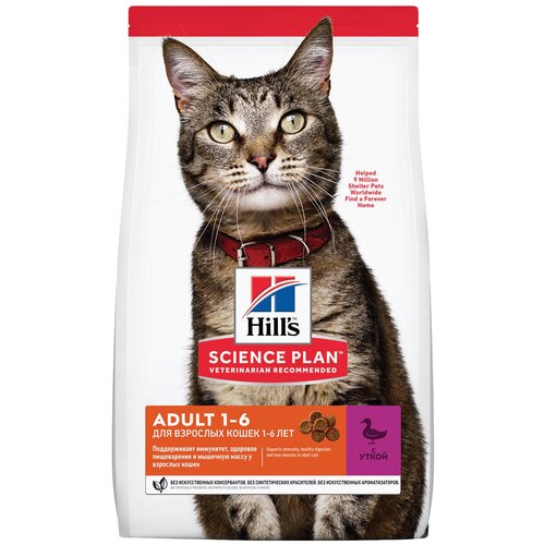 Сухой корм Hill's Science Plan для взрослых кошек для поддержания жизненной энергии и иммунитета, с уткой, 10 кг