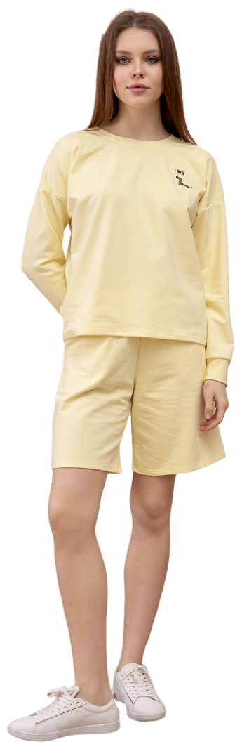 Костюм Lika Dress, толстовка и шорты, повседневный стиль, свободный силуэт, карманы, размер 44, желтый
