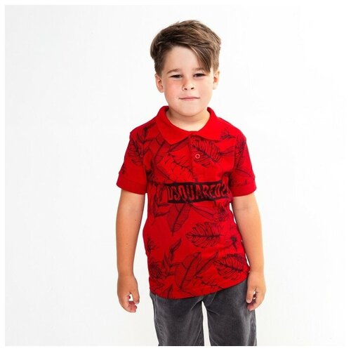 Поло , размер 134, красный практик футболка поло для мальчика цвет красный рост 134 см 9 лет