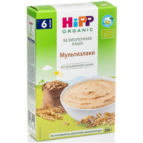 Каша HiPP органическая безмолочная мультизлаковая, с 6 месяцев каша nutrilon nutricia безмолочная мультизлаковая с 6 месяцев