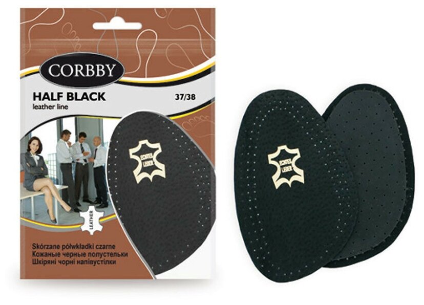 Полустельки черные CORBBY Half black из натуральной кожи. (35-36)