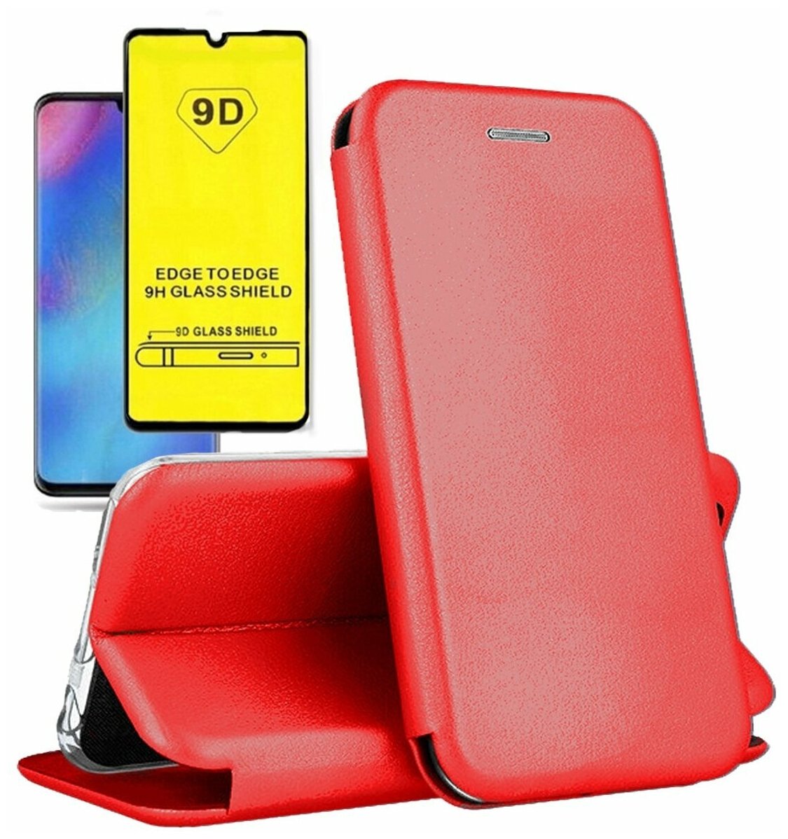 фото Чехол книжка для Xiaomi Redmi 9c / + Защитное стекло 9D