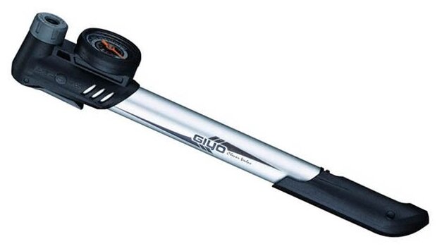 Велонасос GIYO GP-43CA, с манометром 1,5', Clever Valve головка, Т-образная ручка, до 120PSI, серебр