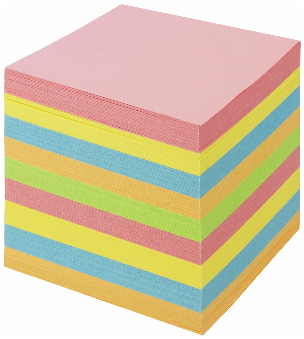 Блок для записей BRAUBERG в подставке прозрачной, куб 9х9х9 см, цветной, 122225 - фото №4
