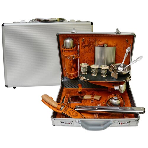 Подарочный набор шашлычный в кейсе 032-6М/0,5л ложка для мороженого mallony 6 см 113 мл механическая нержавеющая сталь