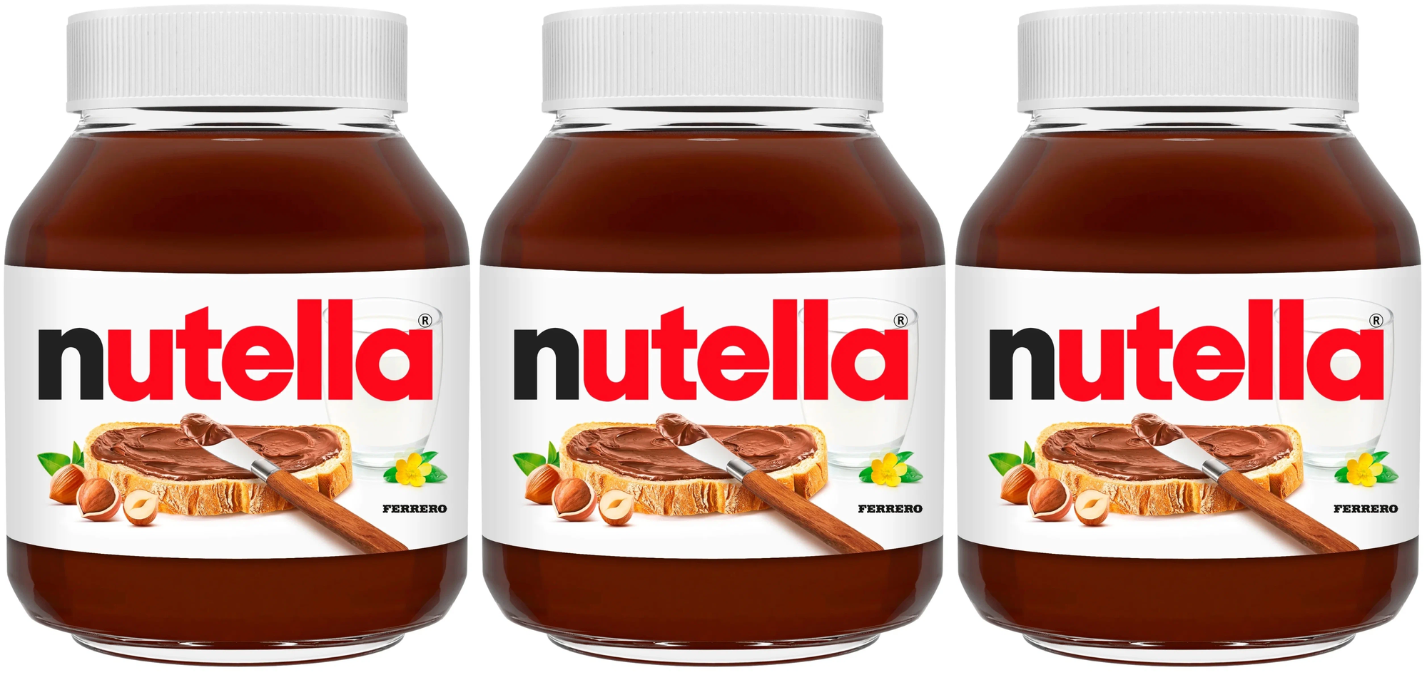 Паста шоколадная ореховая с добавлением какао Nutella, 350 г, стеклянная банка, 3 шт.