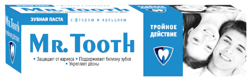 Mr.Tooth Зубная паста 100мл Тройное действие с экстрактом лекарственных трав