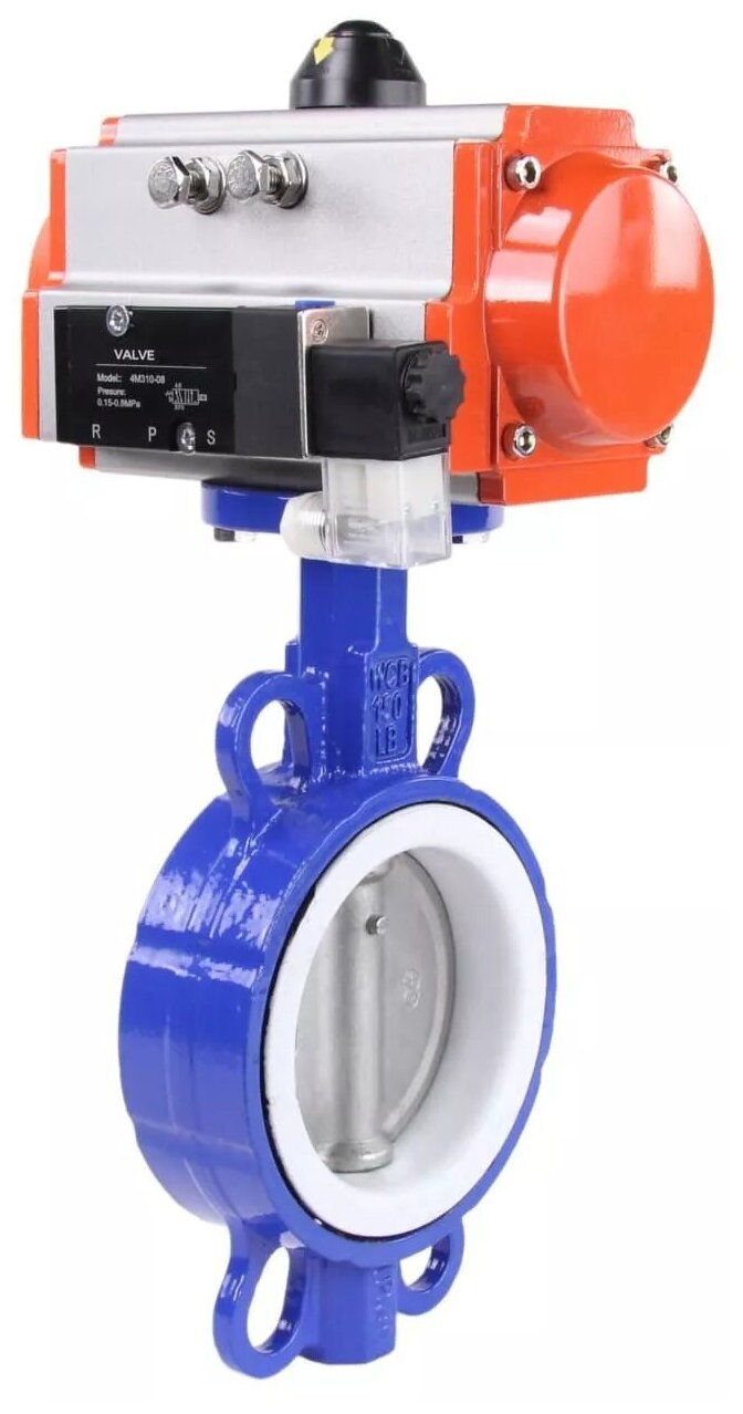 Затвор DN . ru WCB-316L-PTFE Ду100 Ру16, пневмопривод DN . ru-DA-105 ...