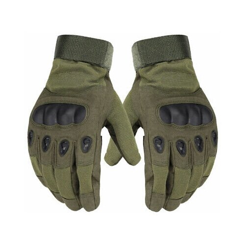 фото Тактические перчатки с карбоновой защитой рук и пальцев. спортивные перчатки для охоты, рыбалки и стрельбы, цвет зеленый, размер m tactic