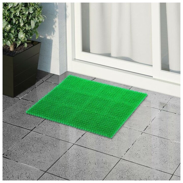 Покрытие ковровое щетинистое без основы «Травка», 40×53 см, цвет зелёный