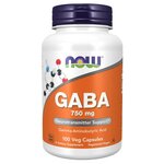 Гамма-аминомасляная кислота NOW GABA 750 mg - 100 Veg Capsules - изображение