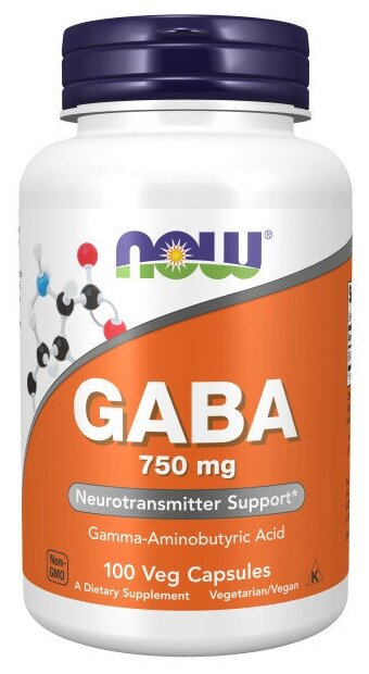GABA 750 mg NOW (100 вег кап)