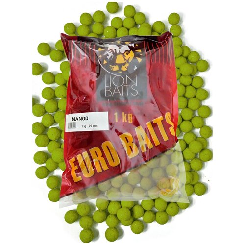 Бойлы тонущие 20 мм LION BAITS. Серия-EURO BAITS манго (Mango) - 1 кг