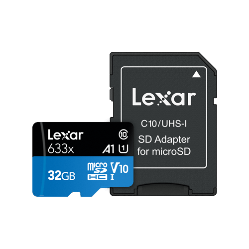 Карта памяти Lexar 32Gb MicroSD Lexar High-Performance 633x + SD адаптер (LSDMI32GBB633A)