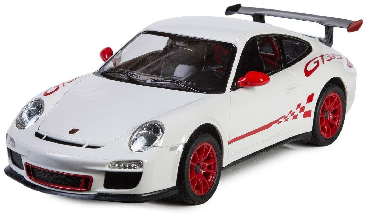 Машина р у 1:14 Porsche GT3 RS, цвет белый, светящиеся фары 42800W