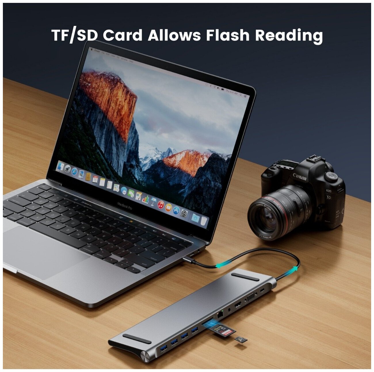 Концентратор USB-HUB c HDMI Type-C 11 в 1 для MacBook